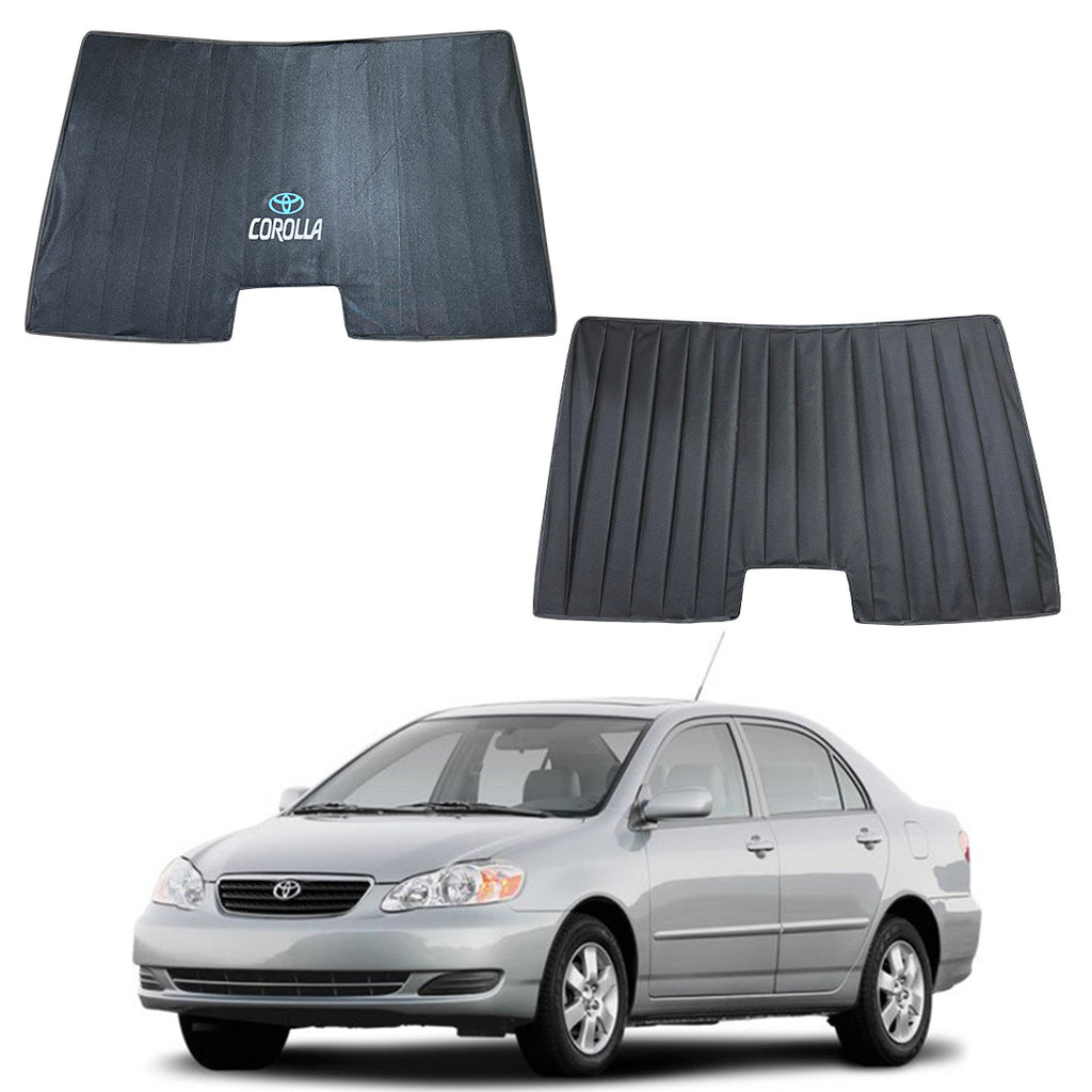 Toyota Corolla Double Layered Back Shade With Logo - Model 2005-2009