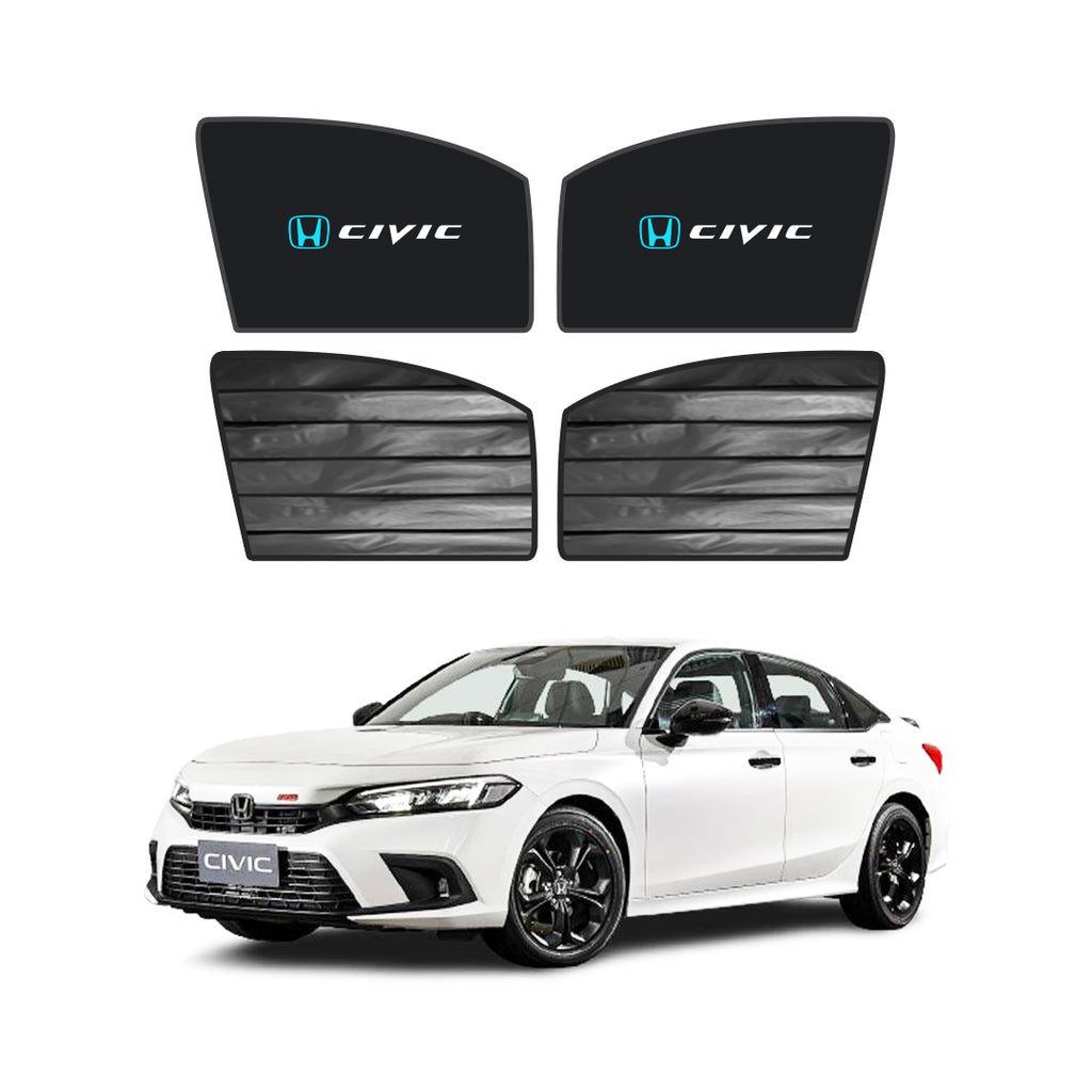 Honda Civic Double Layered Side Shades With Logo - Model 2022-2025
