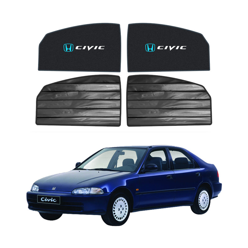 Honda Civic Double Layered Side Shades With Logo - Model 1992-1995