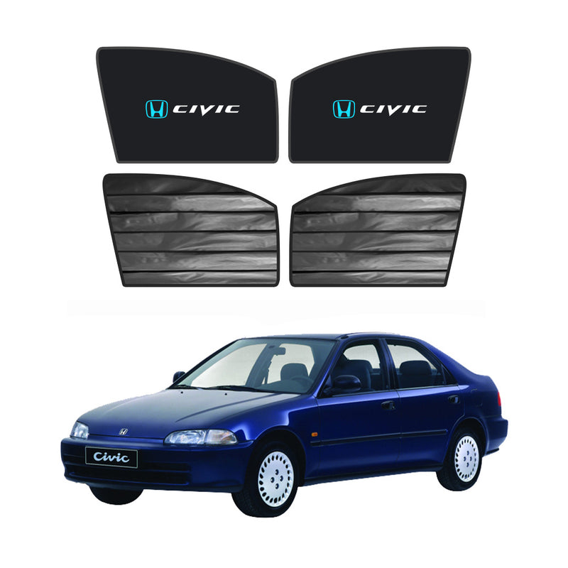 Honda Civic Double Layered Side Shades With Logo - Model 1992-1995