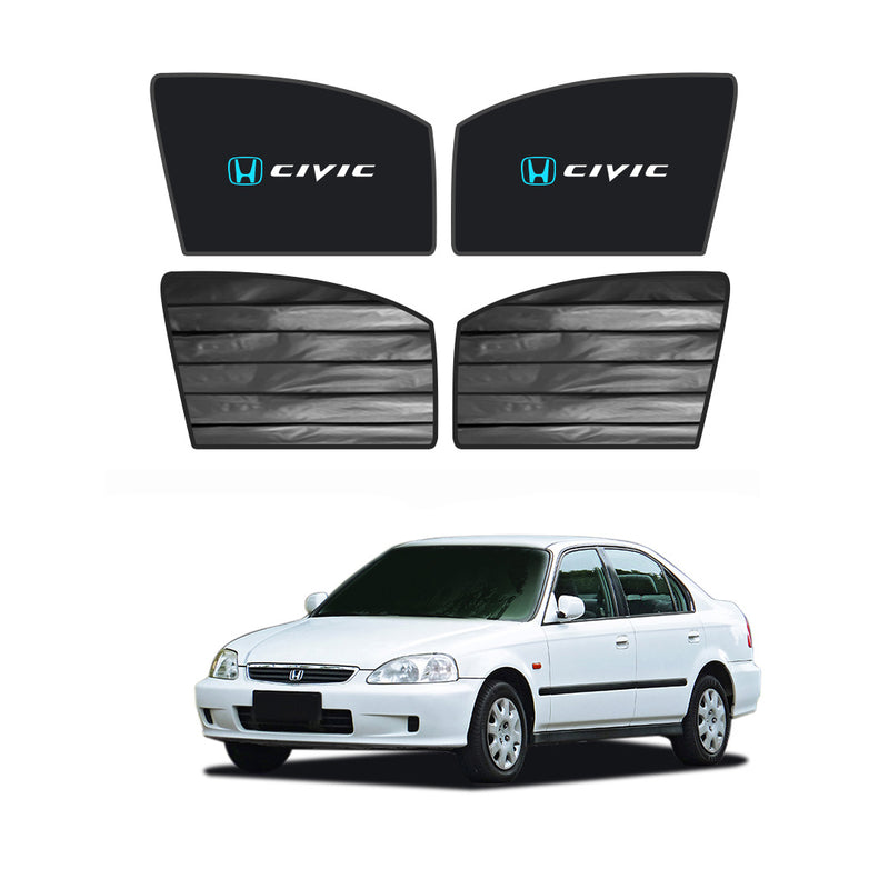 Honda Civic Double Layered Side Shades With Logo - Model 1996-2000