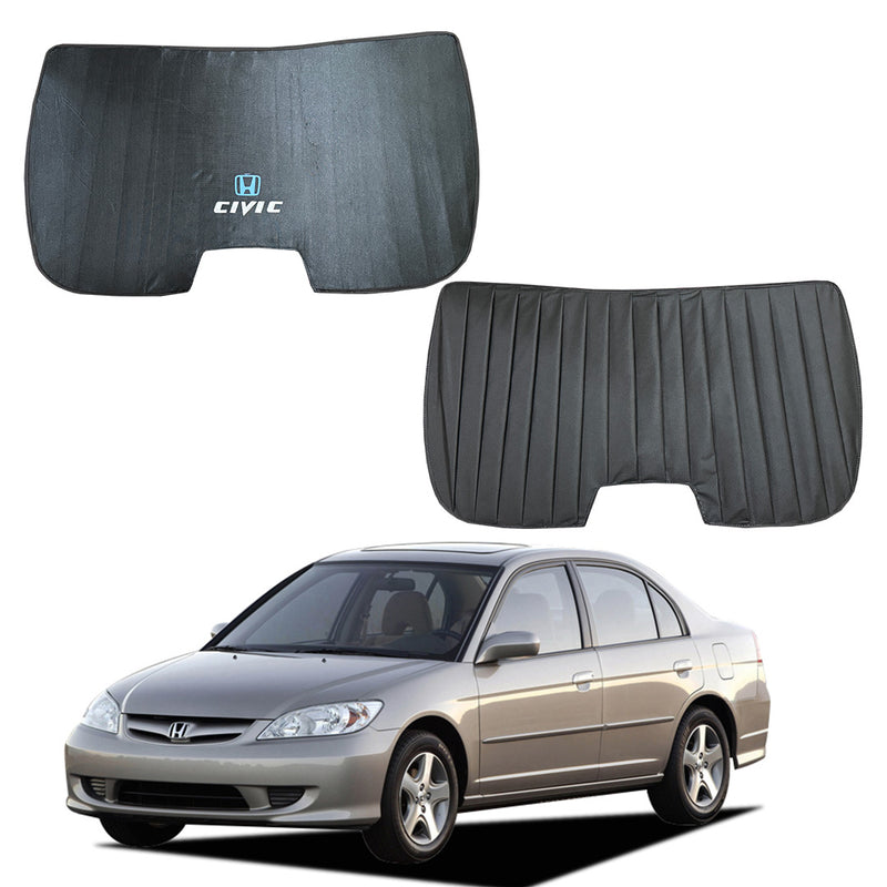 Honda Civic Double Layered Back Shade With Logo - Model 2001-2005