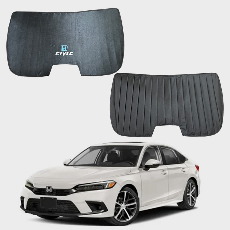 Honda Civic Double Layered Back Shade With Logo - Model 2022-2025