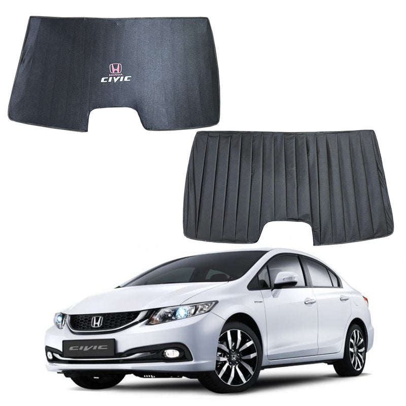 Honda Civic Double Layered Back Shade With Logo - Model 2013-2016