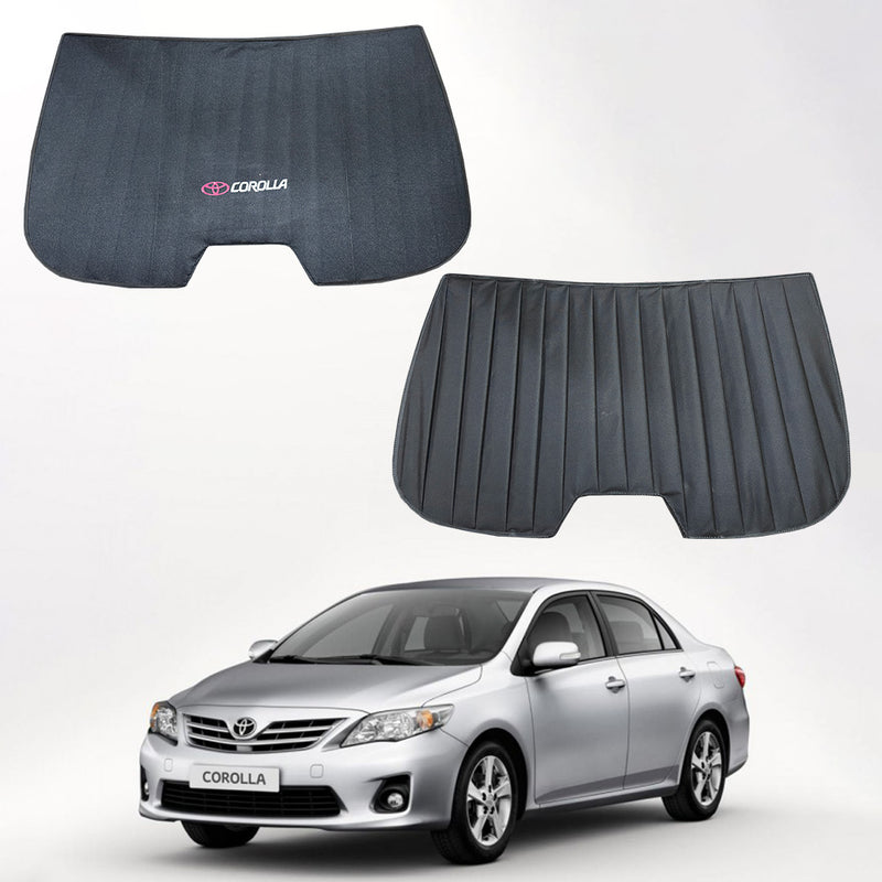 Toyota Corolla Double Layered Back Shade With Logo - Model 2010-2014