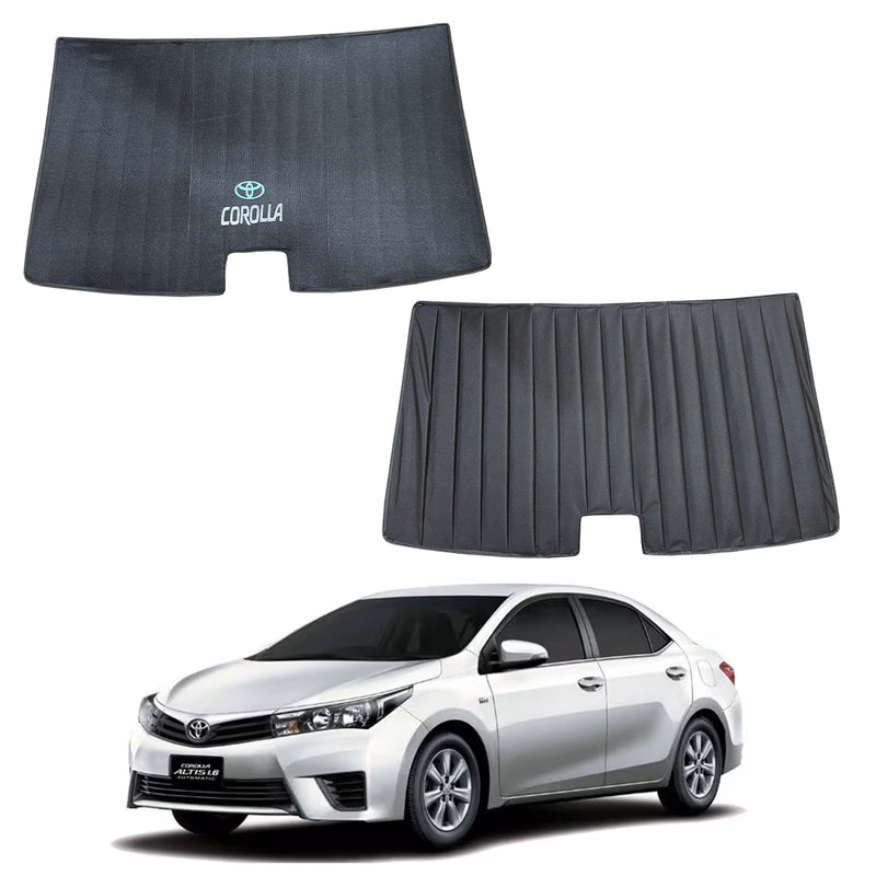 Toyota Corolla Double Layered Back Shade With Logo - Model 2015-2025