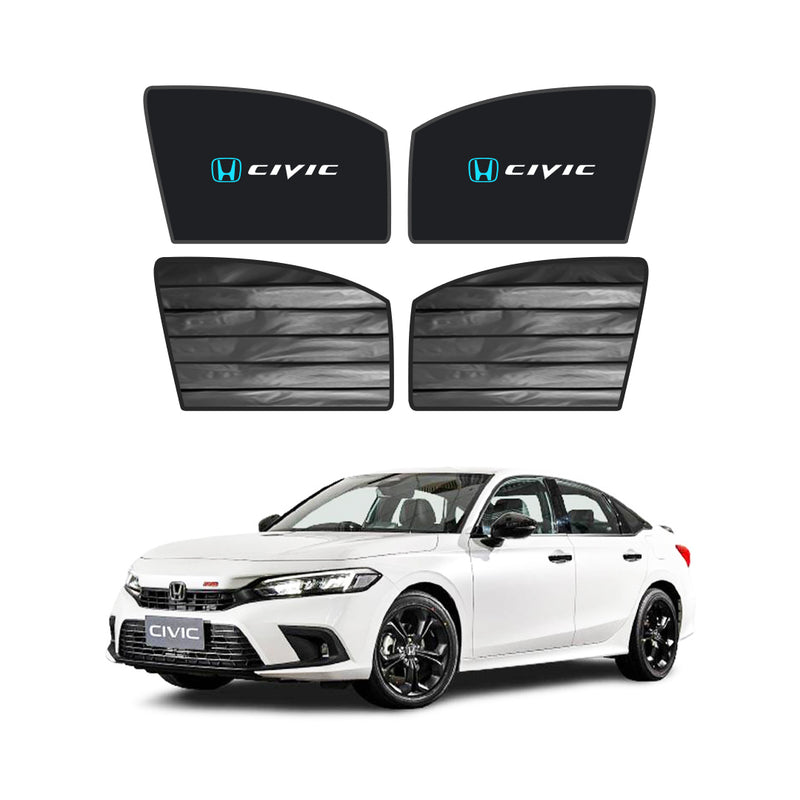 Honda Civic Double Layered Side Shades With Logo - Model 2022-2025