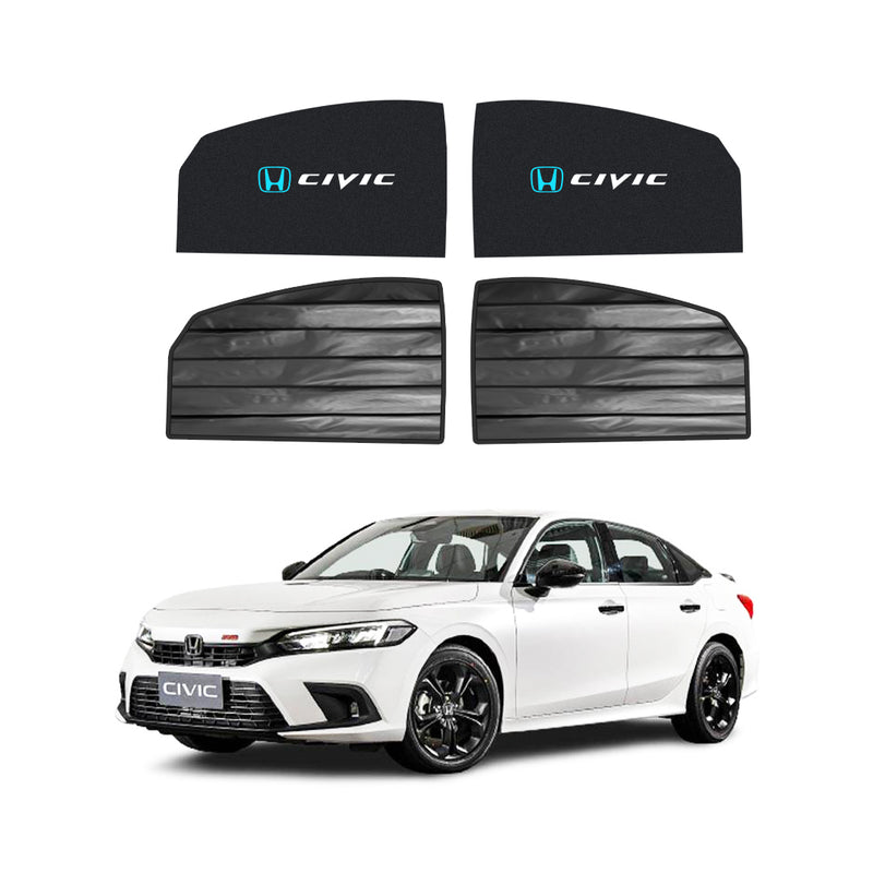 Honda Civic Double Layered Side Shades With Logo - Model 2022-2025