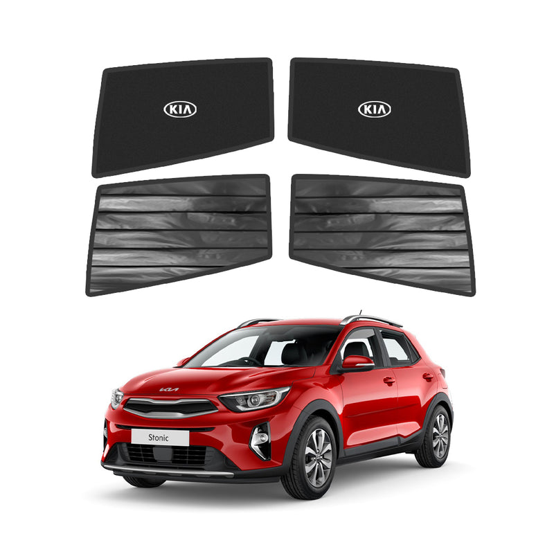 Kia Stonic Double Layered Side Shades With Logo