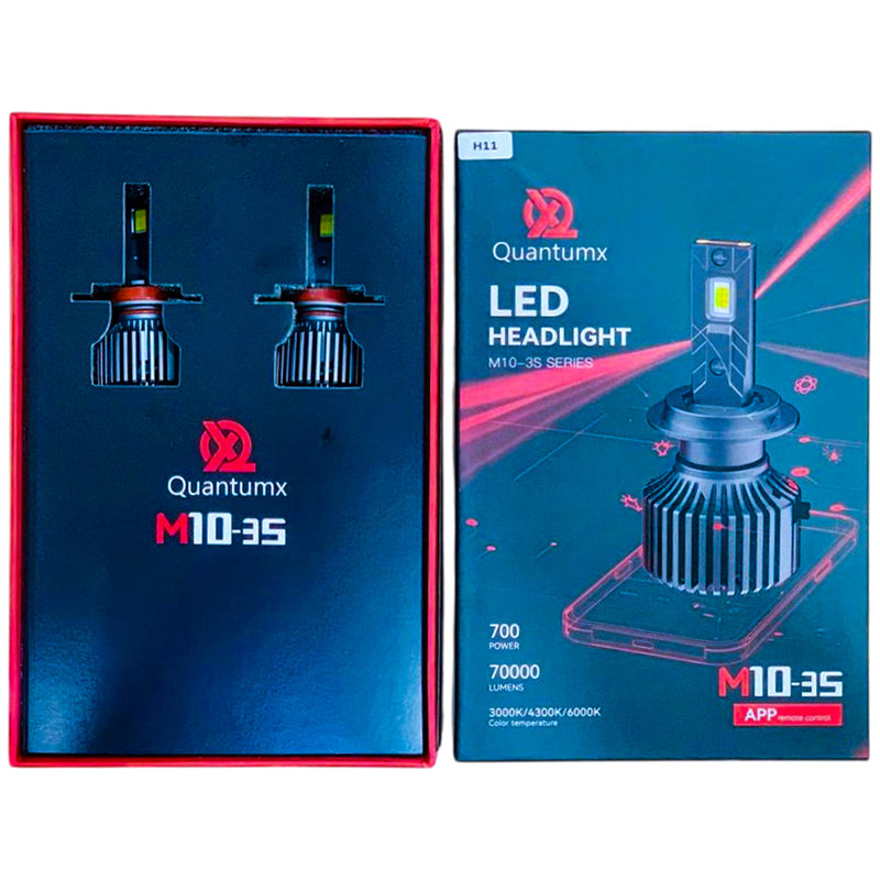 Multi-Color LED Headlights 700W 70000 Lumens | App Controlled H4/H11 Car Headlamp