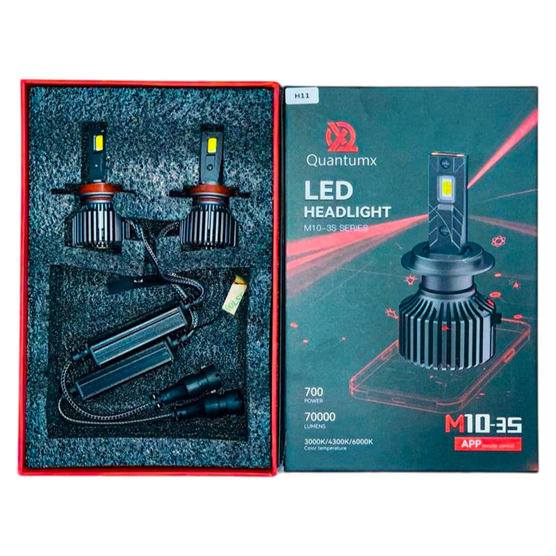 Multi-Color LED Headlights 700W 70000 Lumens | App Controlled H4/H11 Car Headlamp